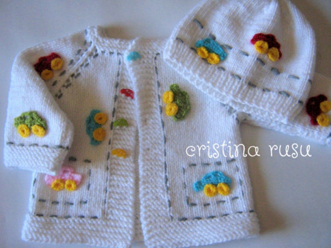 Knit Baby Boy Set With Crochet Accessories hand Knit Baby - Etsy