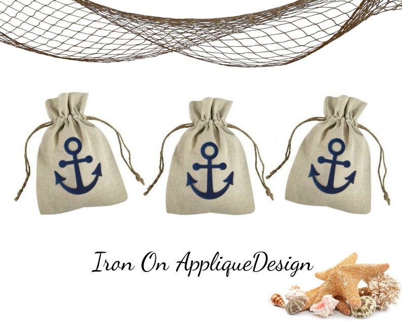 DIY Craft Kit, Iron On Nautical Anchor, Applique Design for Wedding Decor and Party Favors image 3