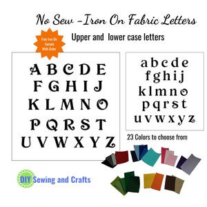 Iron On Fabric Letter Patches, No Sew DIY Craft Kit, Create Single Individual Applique Designs, Personalize Monogram Letters, Names or Words