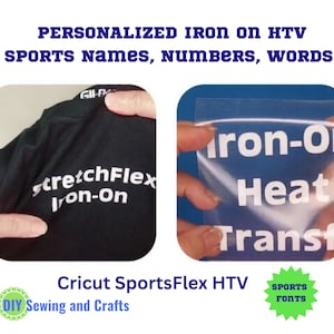 Iron On Sports Name & Numbers, Cricut SportsFlex HTV, DIY Custom Personalized TShirts, Hoodies, Sportswear, Iron On Stretch Heat Transfer