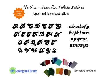 Retro Font Iron-On Individual Fabric Letters: DIY Applique Kit