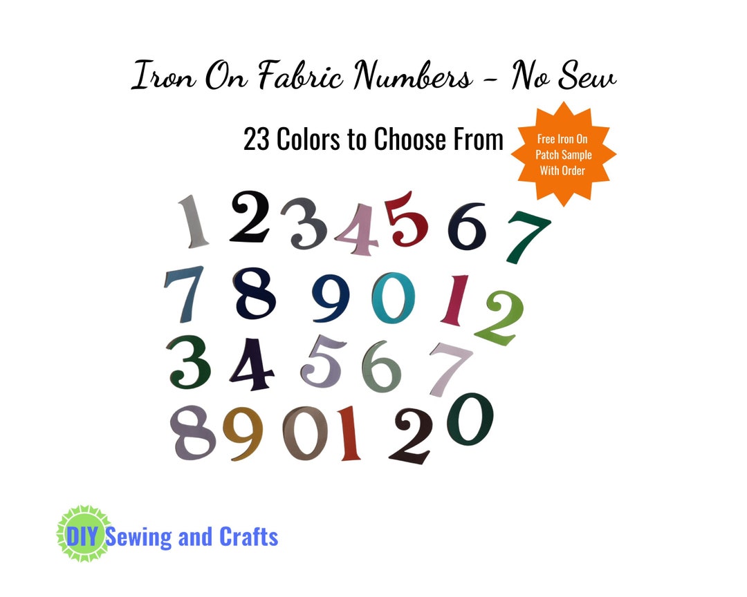 Iron on Applique Numbers, DIY Fabric Applique Design, for Tshirt, Onsies, or Ball Caps, Craft