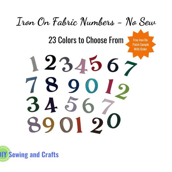 Iron on Numbers Fabric Etsy