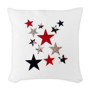 Iron on Stars, Patriotic Red White and Blue Fabric Applique Design, DIY Sewing Craft Supplies Kit