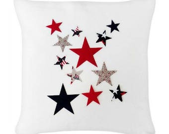 Iron on Stars, Patriotic Red White and Blue Fabric Applique Design, DIY Sewing Craft Supplies Kit