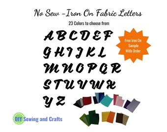 Single Iron On Fabric Alphabet Letters, DIY Craft Gift, Applique Monograms, Names and Words By DIY Sewing