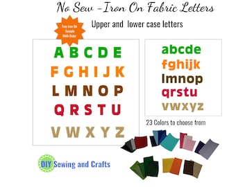 Iron On Individual Fabric Letter Patches, DIY Applique Monogram