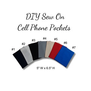 Sew On Pocket, Adult Shirt Pockets, Galaxy Cell Phone Pockets for T Shirts, Dress Shirts or Blouses, DIY Sewing Kit