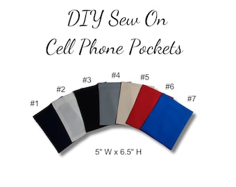 Sew On Pocket, Adult Shirt Pockets, Galaxy Cell Phone Pockets for T Shirts, Dress Shirts or Blouses, DIY Sewing Kit