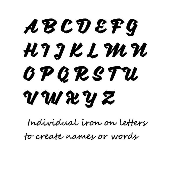 Single Iron On Fabric Alphabet Letters Diy Craft Gift Etsy