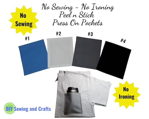 Handmade No Sew T-Shirt Pocket: Peel and Stick Cotton Pocket