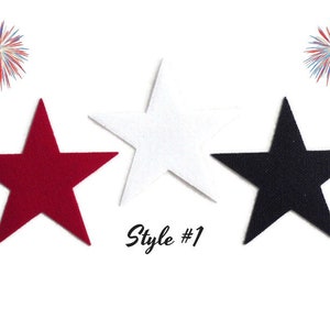 Iron on Red White and Blue Stars, 4th of July Applique Design For T-Shirts and Home Decor, DIY Craft Kit