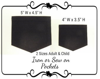 Black Cotton Patch Pocket: Iron-On or Sew-On - DIY Craft Kit
