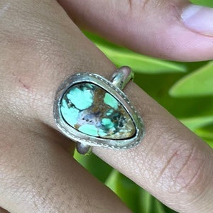 New Lander Turquoise ring New Lander gemstone ring sterling silver turquoise ring New Lander Variscite ring size 5 and size 7.5