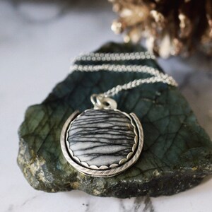 Full moon necklace, celestial necklace, moon phases necklace, psalm 19, Christian jewelry, jasper moon necklace