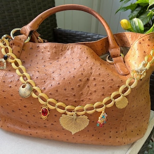 Gold chain purse charm