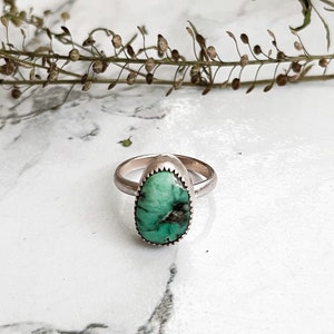 Size 6 Small sterling silver turquoise ring small turquoise gemstone ring turquoise ring statement ring turquoise ring small