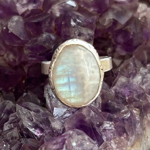 Maat 8 maansteen ring maansteen sieraden ster maansteen ring maansteen sterling zilveren ring