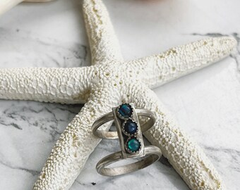 Anello abalone, gioielli abalone, anello conchiglia paua, anello opale marino, gioielli opale marino, gioielli conchiglia paua
