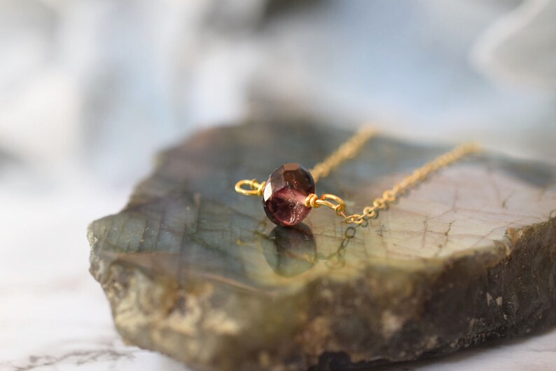 amethyst necklace February birthstone necklace gold amethyst necklace amethyst crystal necklace dainty gold necklace simple crystal necklace image 1