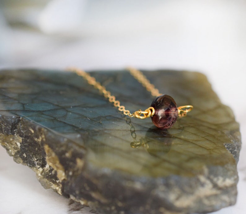 amethyst necklace February birthstone necklace gold amethyst necklace amethyst crystal necklace dainty gold necklace simple crystal necklace image 6