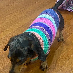 Hand made cable knit dog sweater size s
