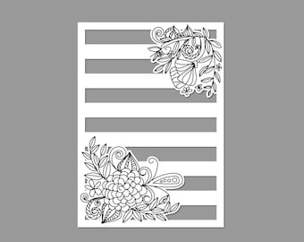 Single Line Floral Spray Card Front - SVG - Digital Download