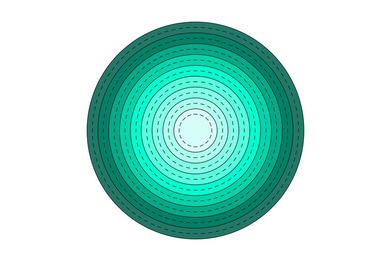 Nested Stitched Circles SVG Digital Download image 2