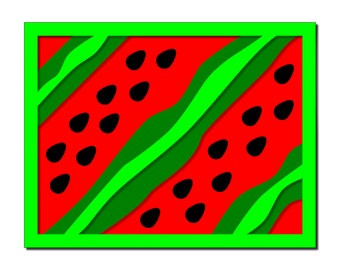 Layered Watermelon Background - SVG - Digital Download