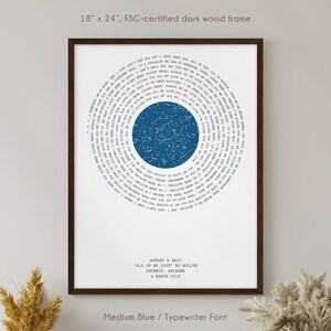 Jahrestagsgeschenk für Ehemann, Freund, Verlobter - Custom Record Song Lyric Star Map