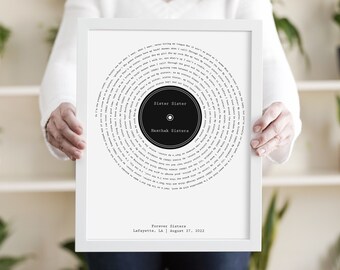 Wedding Day Gift for Bride from Best Friend, Bride Gift from Sister In Law, Record Song Lyrics, First Dance Wedding Keepsake, Bride To Be