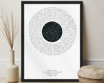 Anniversary Gift for Husband, First Dance Song Lyrics Print, Wedding Anniversary Gift, Paper Anniversary Gift for Him, Custom Wall Art