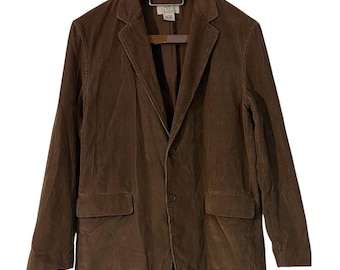 J Crew Mens Corduroy Blazer Brown 2 Button Sport Coat Preppy Academia Fall L