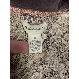 Anthropologie Elevenses Brown Velvet Victorian Peplum Crop Jacket Boho Chic 4 image 12
