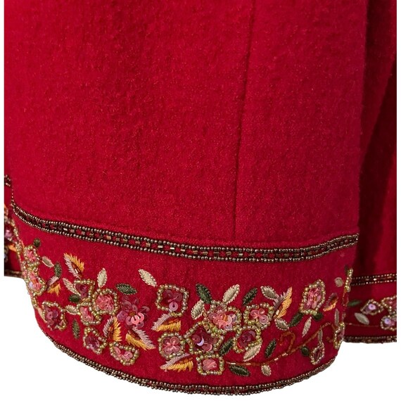 Talbots Red Boiled Wool Button up Jacket Blazer B… - image 3