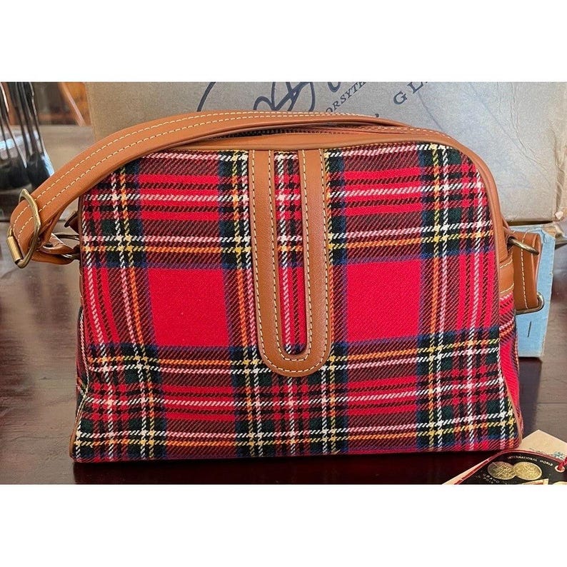 R.W. Forsyth Dinburgh Glasgow Molmax Scottish Red Plaid Shoulder Bag Coin Pouch image 3