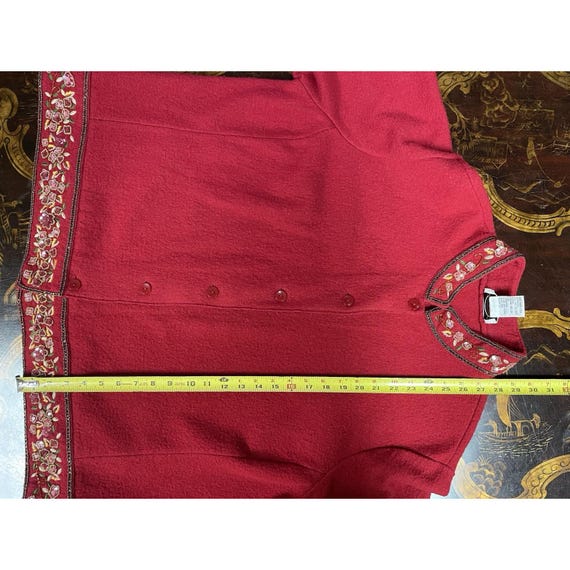 Talbots Red Boiled Wool Button up Jacket Blazer B… - image 9