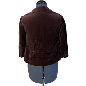 Anthropologie Elevenses Brown Velvet Victorian Peplum Crop Jacket Boho Chic 4 image 4
