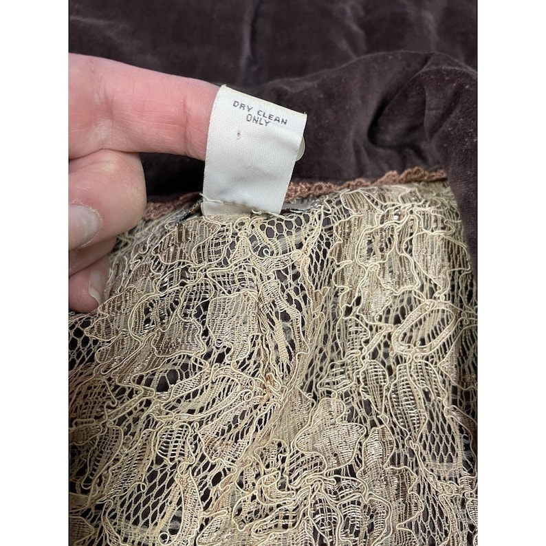 Anthropologie Elevenses Brown Velvet Victorian Peplum Crop Jacket Boho Chic 4 image 13