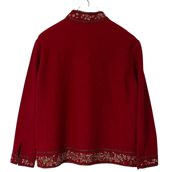 Talbots Red Boiled Wool Button up Jacket Blazer B… - image 4