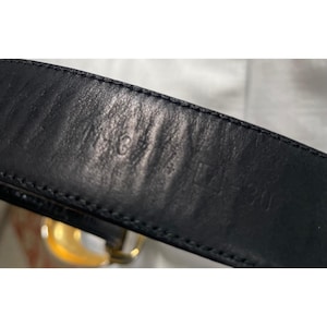 Vtg Cale Sarah Peck Black Lizard Crocodile Leather Belt Silver Gold Accents M image 16