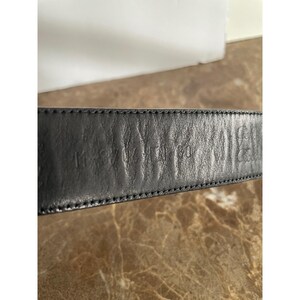 Vtg Cale Sarah Peck Black Lizard Crocodile Leather Belt Silver Gold Accents M image 20