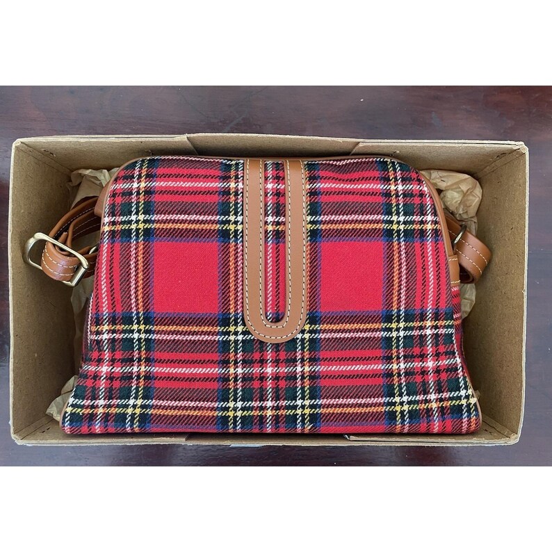 R.W. Forsyth Dinburgh Glasgow Molmax Scottish Red Plaid Shoulder Bag Coin Pouch image 5