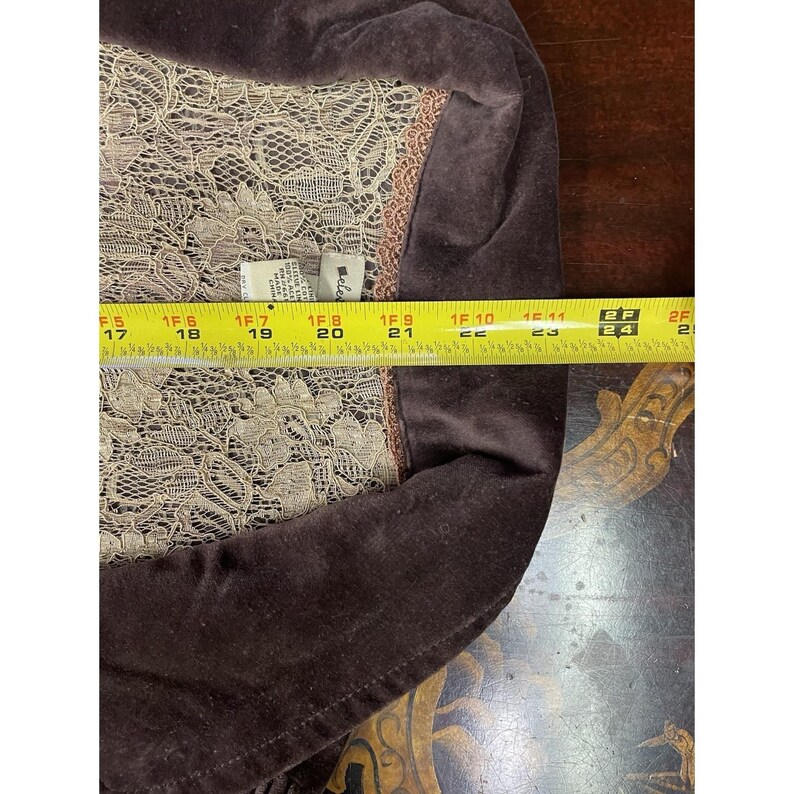 Anthropologie Elevenses Brown Velvet Victorian Peplum Crop Jacket Boho Chic 4 image 11