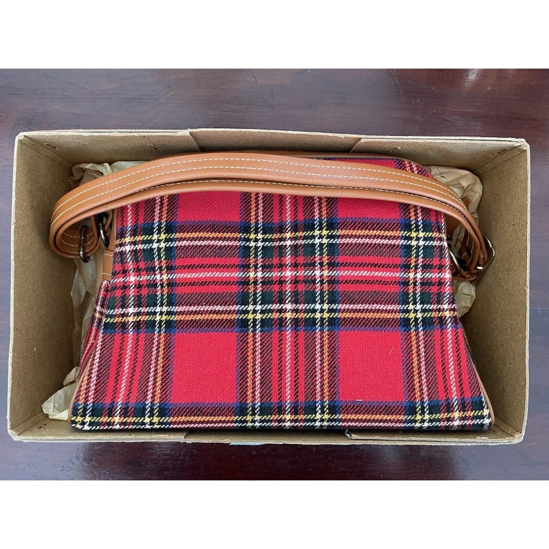 R.W. Forsyth Dinburgh Glasgow Molmax Scottish Red Plaid Shoulder Bag Coin Pouch image 4