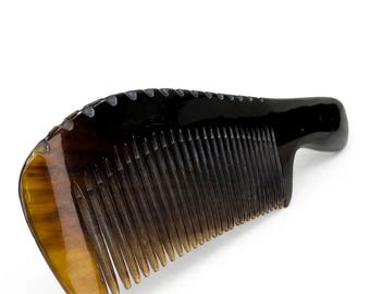 USA Made Black BUFFALO Ox HORN Medium Fine Tooth Finishing Smoothing Styling Wet Dry Comb 8” Hair Dixie Cowboy b13