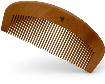 USA Made Whole Piece Reclaimed Texas Pine Wood 5” Curved Hand Wood Pocket Styling fine tooth Wet Dry Hair Comb Dixie Cowboy B15