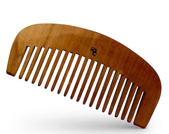 USA Made Whole Piece Reclaimed Texas Pine Wood 5” Curved Hand Wood Pocket Styling fine tooth Wet Dry Hair Comb Dixie Cowboy B28