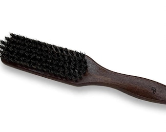 USA Made BOAR Hair Brush Texas OAK Wood Handle 9" brown Bristle Medium Firm Styling Beard or head hair Dixie Cowboy