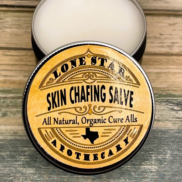 Anti CHAFING SALVE Skin Thigh Chub Rub by Lone Star Apothecary Runners Surfers Thick Folds Chafe Sensitive Balm Organic Healing